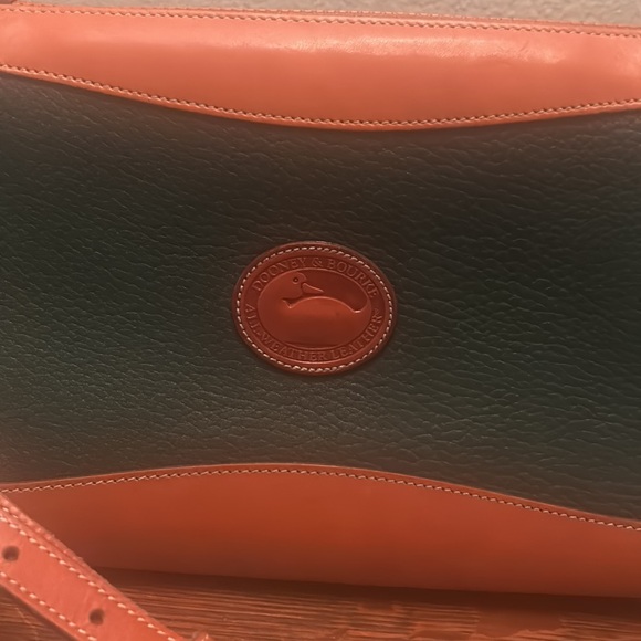 Dooney & Bourke Vintage All Weather Leather Hunter Green and British Tan Bag - Picture 2 of 16